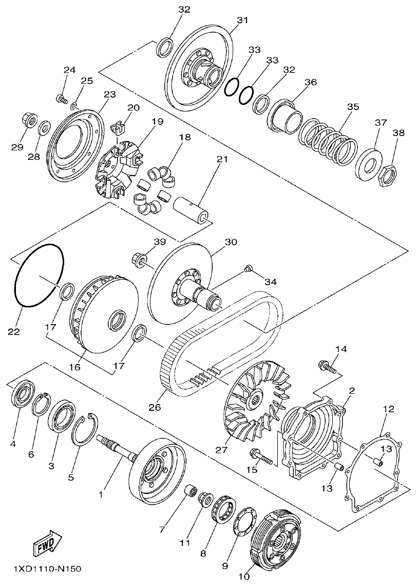Yamaha VIKING1XP9_2014 CLUTCH parts diagram